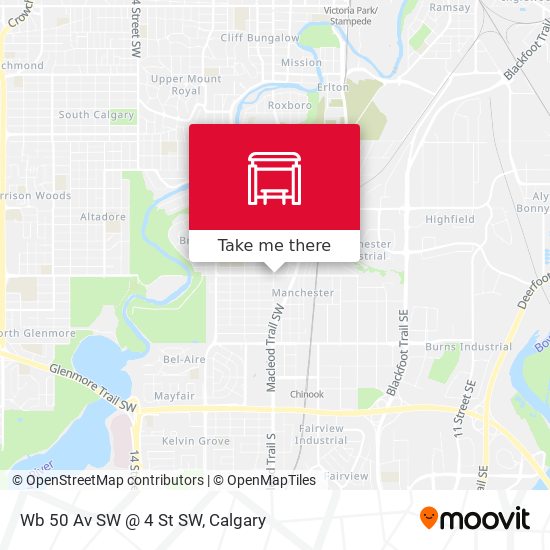 Wb 50 Av SW @ 4 St SW map