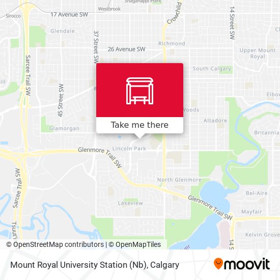 Mount Royal University Station (Nb) map