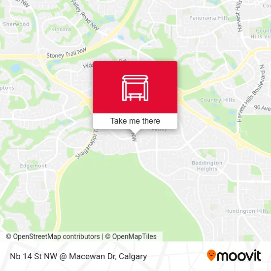 Nb 14 St NW @ Macewan Dr map