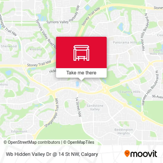 Wb Hidden Valley Dr @ 14 St NW map