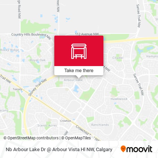 Nb Arbour Lake Dr @ Arbour Vista Hl NW map