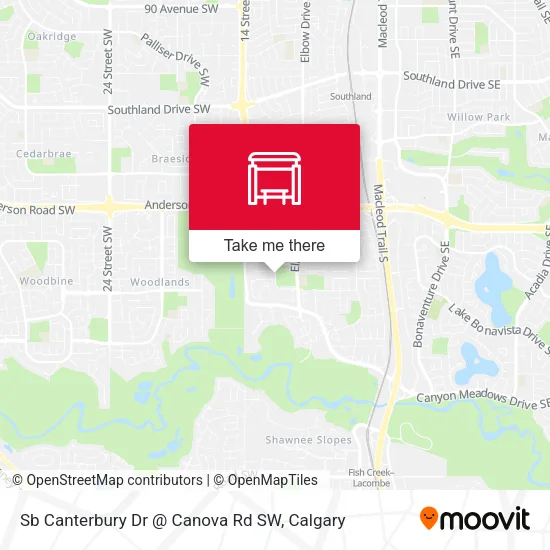 Sb Canterbury Dr @ Canova Rd SW map