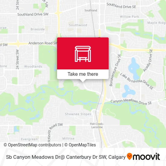 Sb Canyon Meadows Dr@ Canterbury Dr SW map