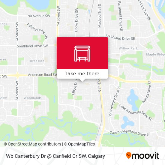 Wb Canterbury Dr @ Canfield Cr SW map