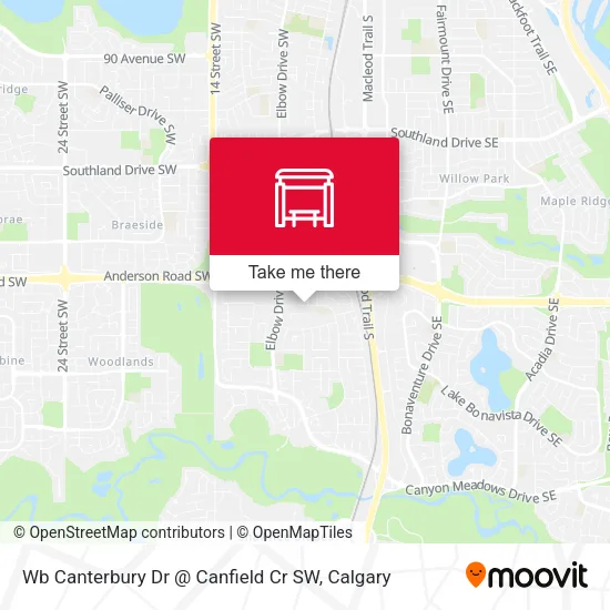 Wb Canterbury Dr @ Canfield Cr SW map