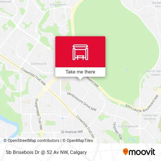 Sb Brisebois Dr @ 52 Av NW map