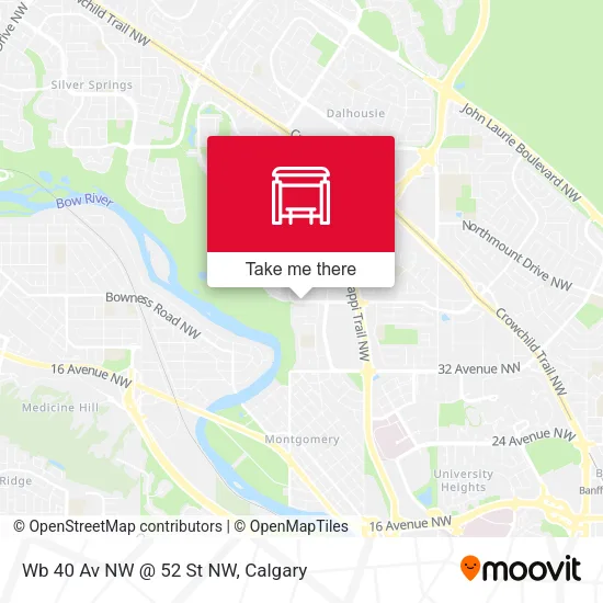 Wb 40 Av NW @ 52 St NW map