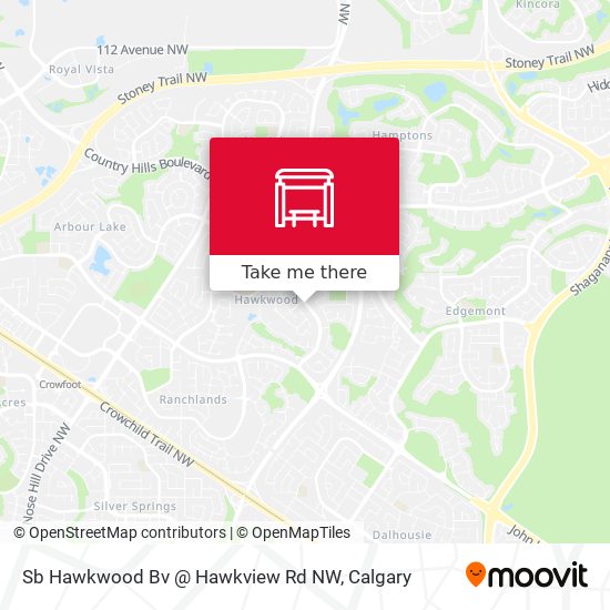 Sb Hawkwood Bv @ Hawkview Rd NW map