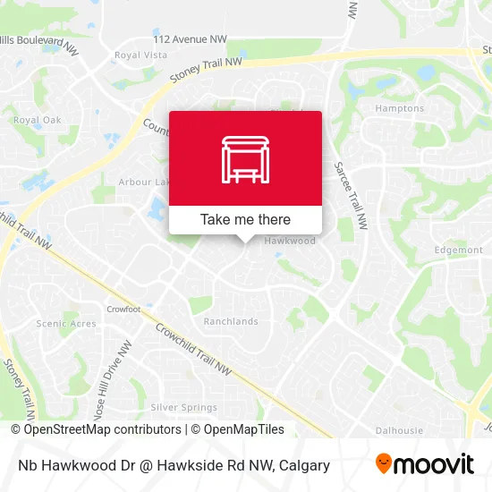 Nb Hawkwood Dr @ Hawkside Rd NW map