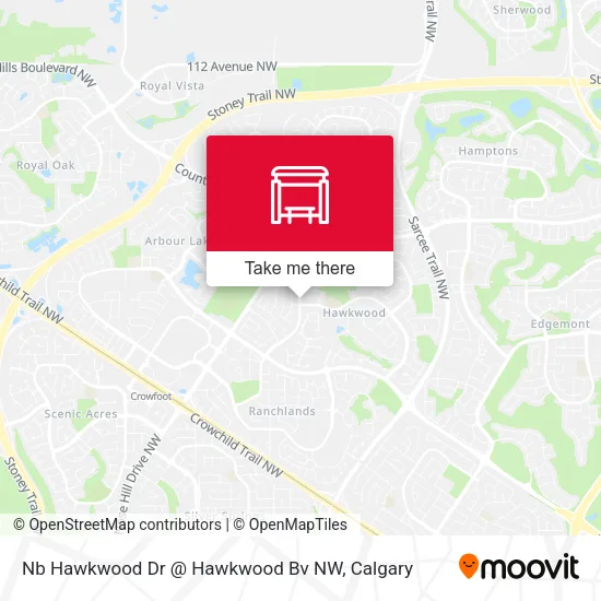 Nb Hawkwood Dr @ Hawkwood Bv NW map
