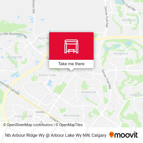 Nb Arbour Ridge Wy @ Arbour Lake Wy NW map