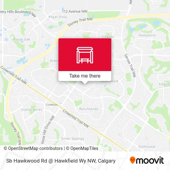 Sb Hawkwood Rd @ Hawkfield Wy NW map