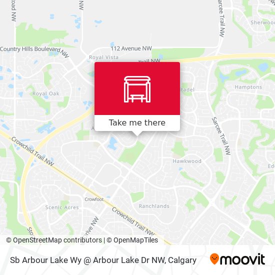 Sb Arbour Lake Wy @ Arbour Lake Dr NW map