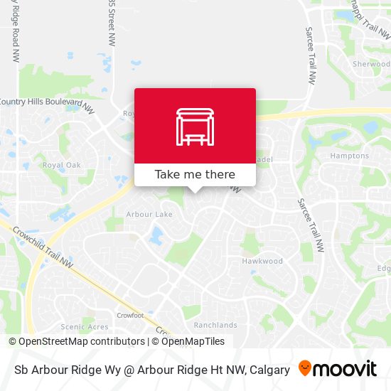 Sb Arbour Ridge Wy @ Arbour Ridge Ht NW map