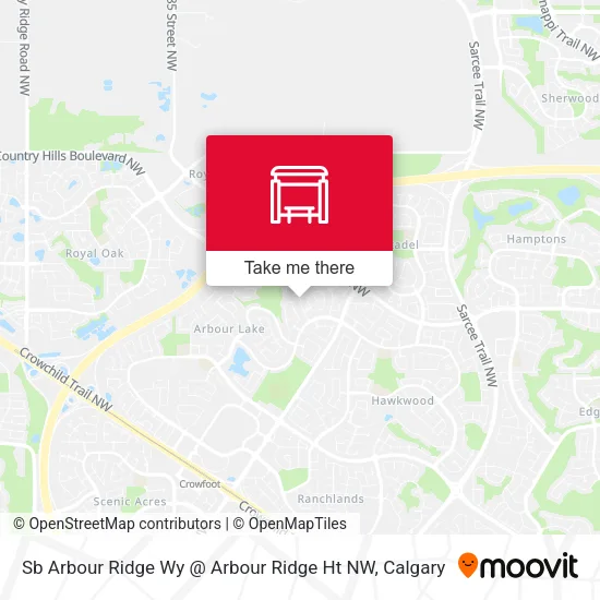 Sb Arbour Ridge Wy @ Arbour Ridge Ht NW map