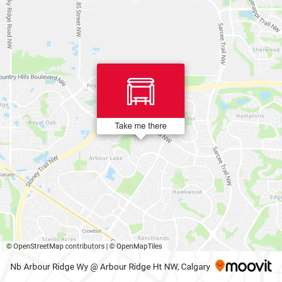 Nb Arbour Ridge Wy @ Arbour Ridge Ht NW map