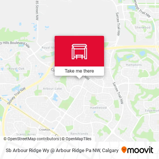 Sb Arbour Ridge Wy @ Arbour Ridge Pa NW map