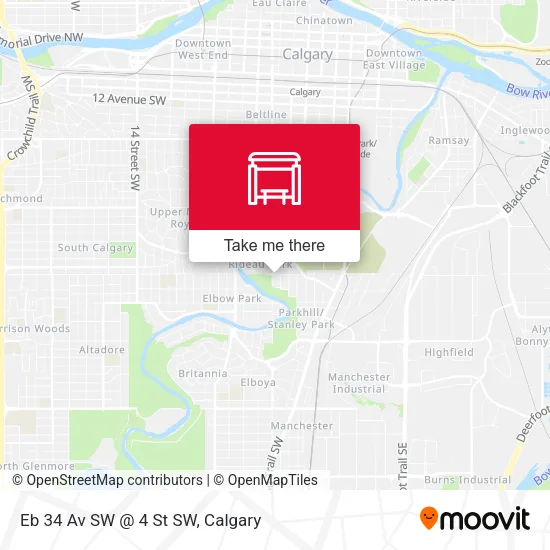 Eb 34 Av SW @ 4 St SW map