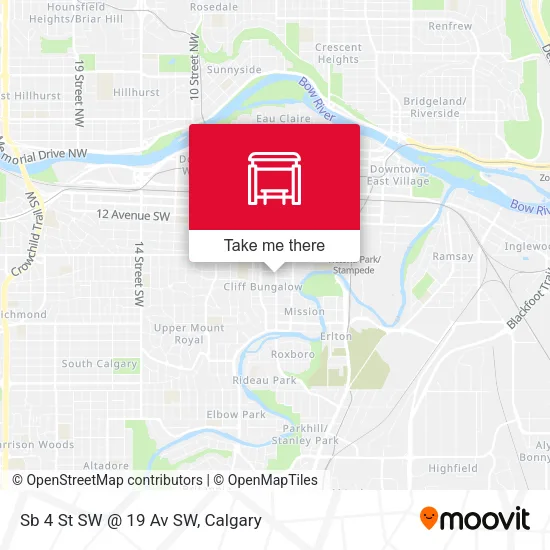 Sb 4 St SW @ 19 Av SW map