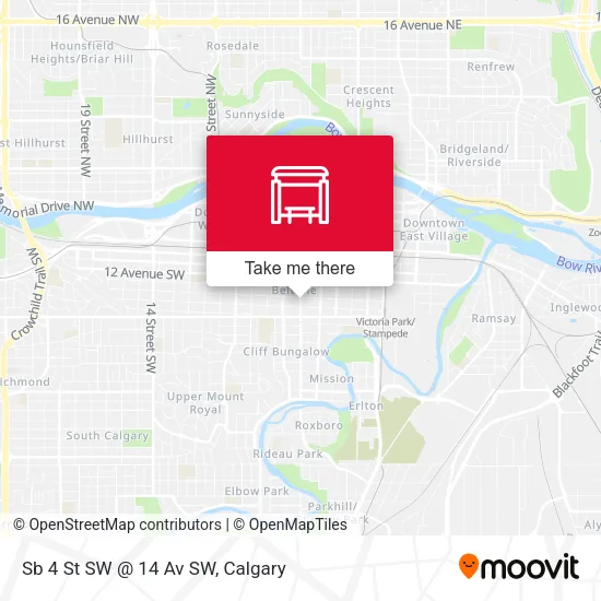 Sb 4 St SW @ 14 Av SW map
