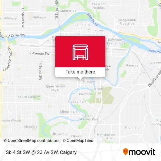 Sb 4 St SW @ 23 Av SW map