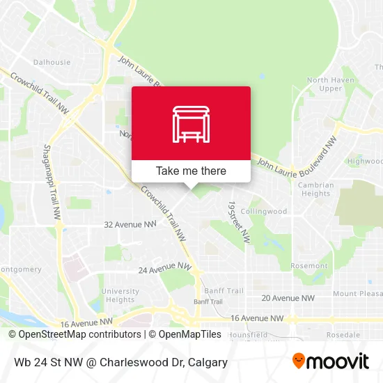 Wb 24 St NW @ Charleswood Dr map