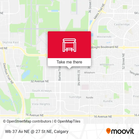 Wb 37 Av NE @ 27 St NE map