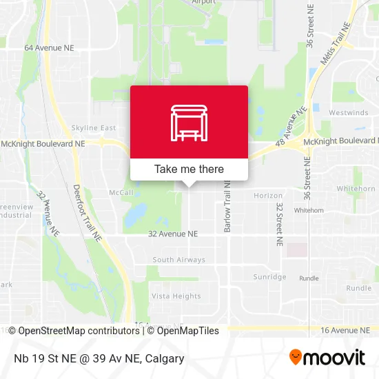 Nb 19 St NE @ 39 Av NE map