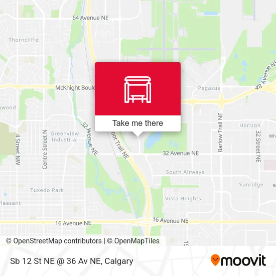 Sb 12 St NE @ 36 Av NE map