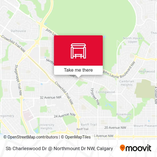 Sb Charleswood Dr @ Northmount Dr NW map
