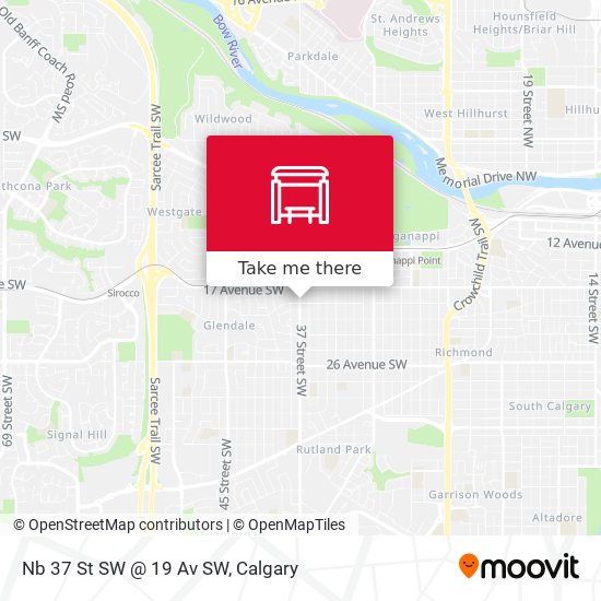 Nb 37 St SW @ 19 Av SW map