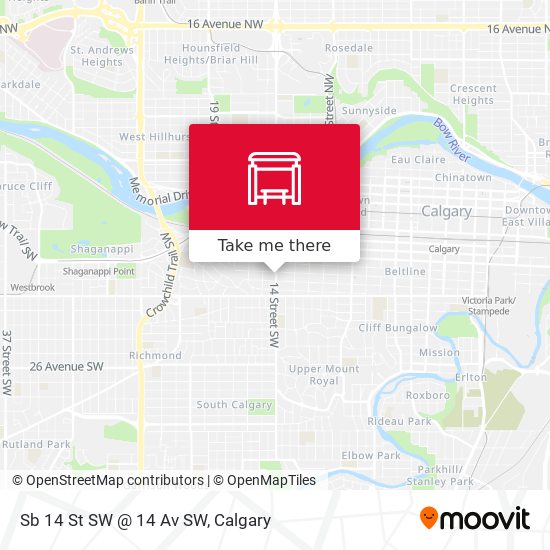 Sb 14 St SW @ 14 Av SW map