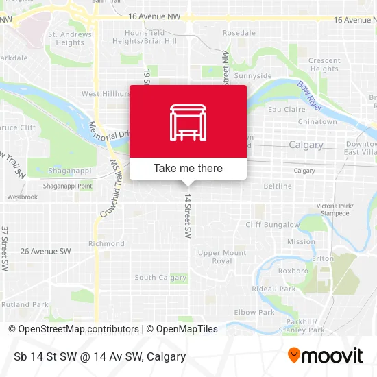 Sb 14 St SW @ 14 Av SW map