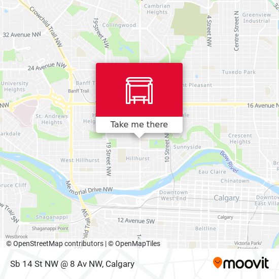 Sb 14 St NW @ 8 Av NW map