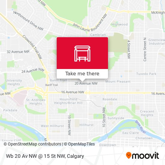 Wb 20 Av NW @ 15 St NW map