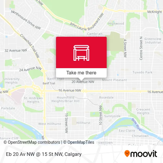 Eb 20 Av NW @ 15 St NW map