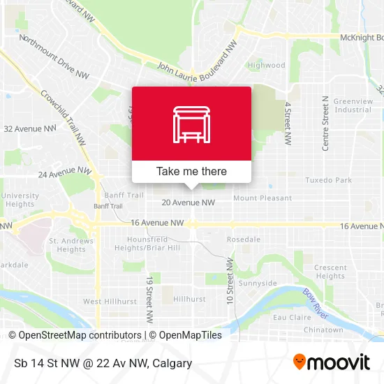 Sb 14 St NW @ 22 Av NW map