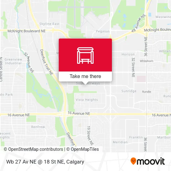 Wb 27 Av NE @ 18 St NE map