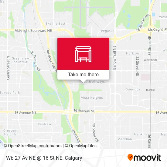 Wb 27 Av NE @ 16 St NE map