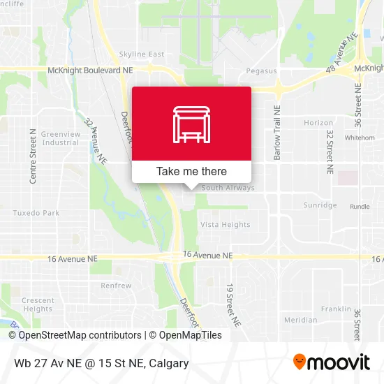 Wb 27 Av NE @ 15 St NE map