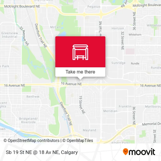 Sb 19 St NE @ 18 Av NE map