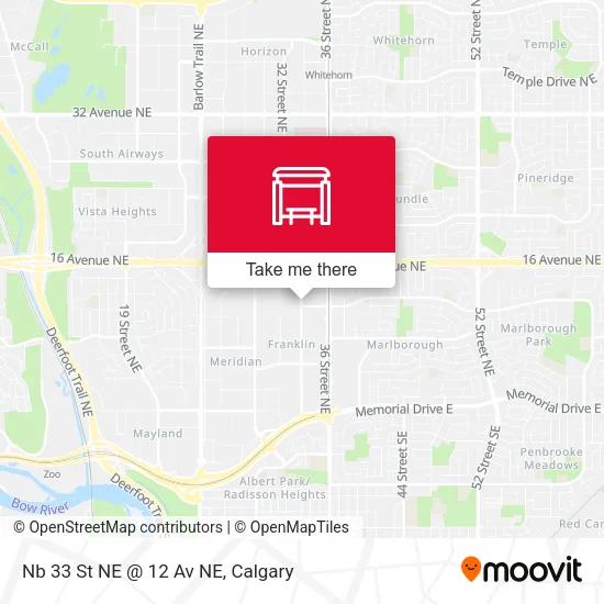 Nb 33 St NE @ 12 Av NE map