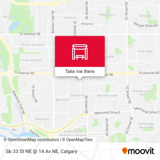 Sb 33 St NE @ 14 Av NE map