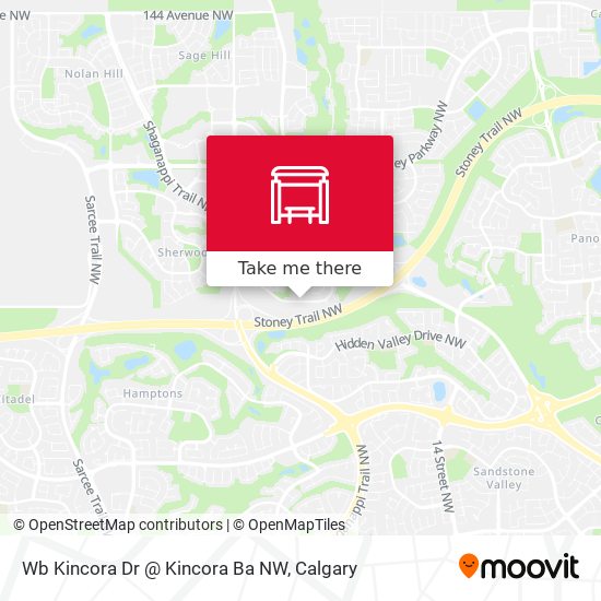 Wb Kincora Dr @ Kincora Ba NW map