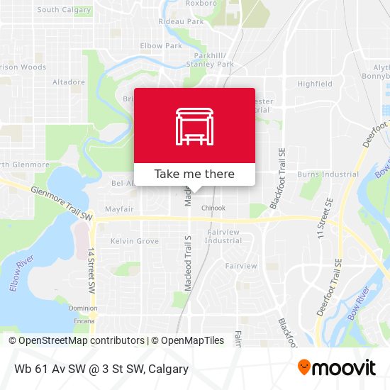 Wb 61 Av SW @ 3 St SW map