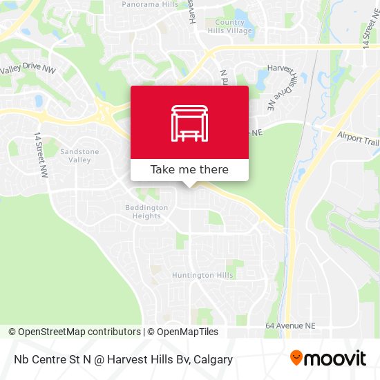 Nb Centre St N @ Harvest Hills Bv map