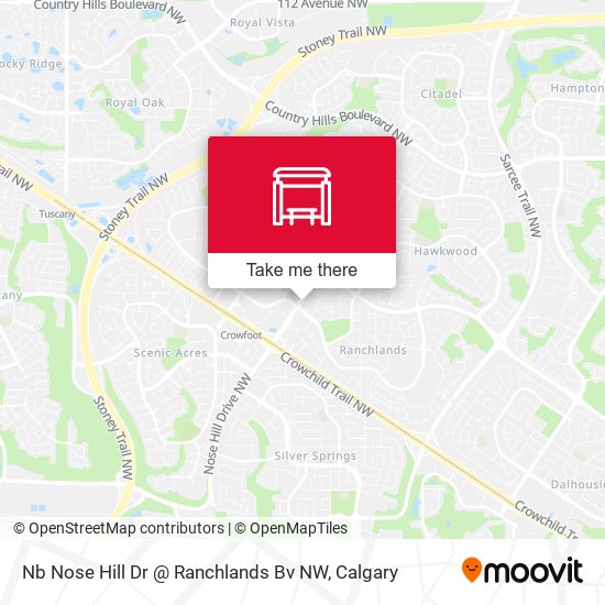 Nb Nose Hill Dr @ Ranchlands Bv NW map