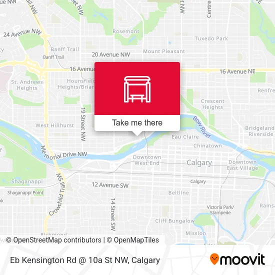 Eb Kensington Rd @ 10a St NW map