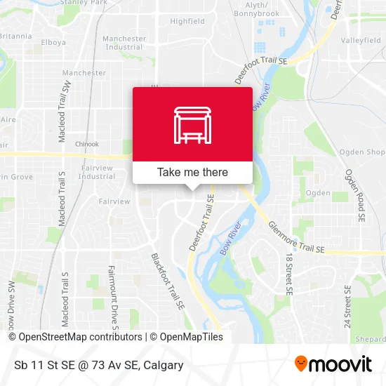 Sb 11 St SE @ 73 Av SE map
