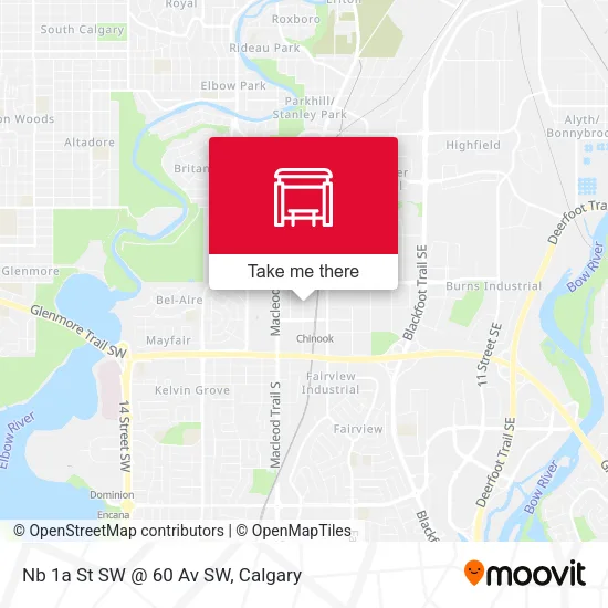 Nb 1a St SW @ 60 Av SW map